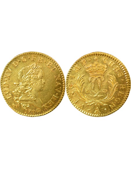 Louis XV Mirliton aux Grandes Palmes 1 louis d'or Or 1724 A - Paris