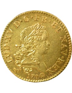 Louis XV Mirliton aux Grandes Palmes 1 louis d'or Or 1724 A - Paris 2