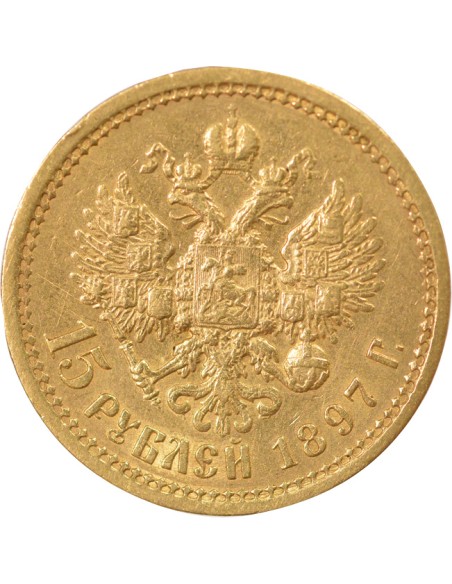 Russie Nicolas II 15 rouble Or 1897 Saint-Petersbourg