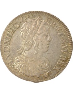 Louis XIV A la Mèche Longue 1/2 ecu Argent 1655 T Nantes 2