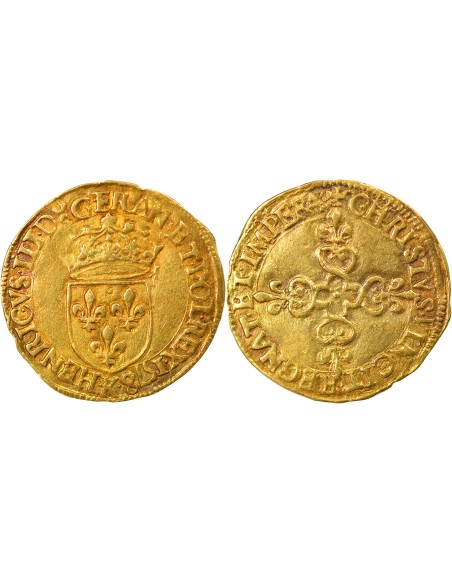 Henri III Au Soleil 1 ecu d'or Or 1578 K Bordeaux