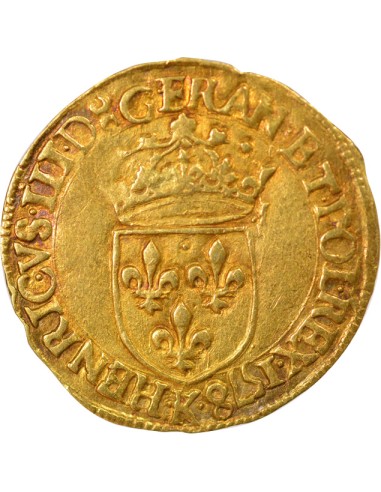 Henri III Au Soleil 1 ecu d'or Or 1578 K Bordeaux