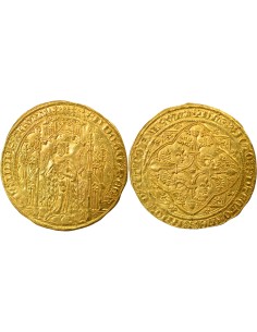 Edouard dit le Prince Noir 1 pavillon d'or Or 1362-1372 H La Rochelle