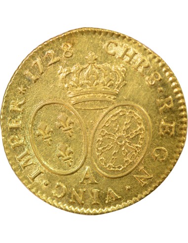 Louis XV Au Buste Habillé 1/2 louis d'or Or 1728 A - Paris