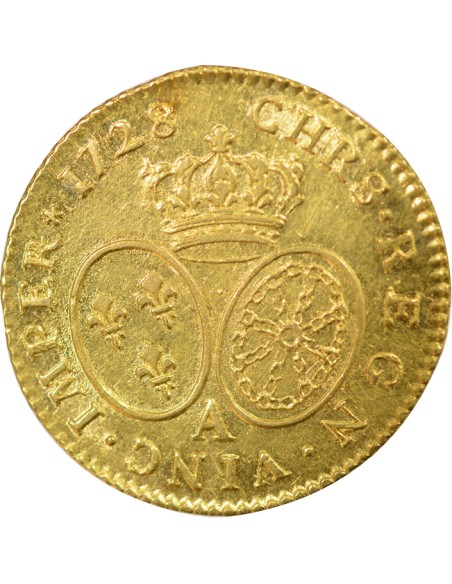 Louis XV Au Buste Habillé 1/2 louis d'or Or 1728 A - Paris