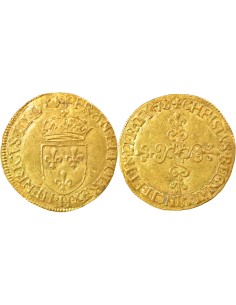 Henri III Au Soleil 1 ecu d'or Or 1578 H La Rochelle