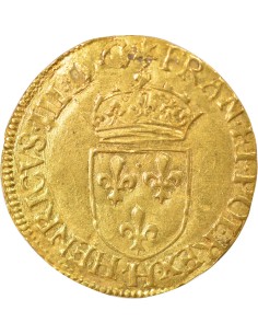 Henri III Au Soleil 1 ecu d'or Or 1578 H La Rochelle 2