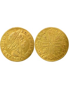 Louis XIII A la Mèche Longue 1/2 louis d'or Or 1642 A - Paris