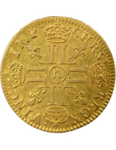 Louis XIII A la Mèche Longue 1/2 louis d'or Or 1642 A - Paris