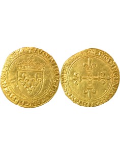 Louis XII Au Soleil 1 ecu d'or au soleil Or 1498-1507 Saint-Pourçain