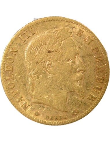 Napoléon III Tête Laurée 5 francs Or 1863 A - Paris