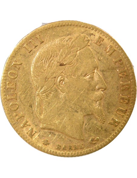 Napoléon III Tête Laurée 5 francs Or 1863 A - Paris