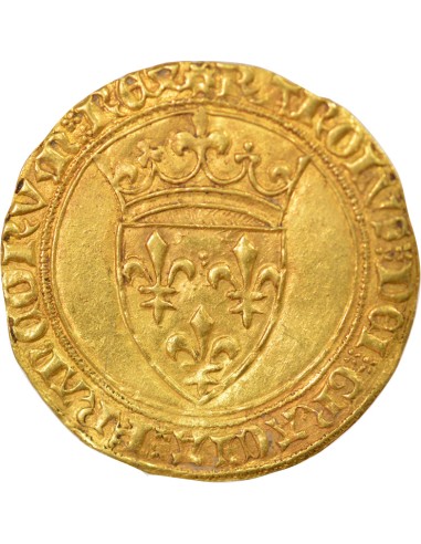 Charles VI 1er Emission 1 ecu d'or à la couronne Or 1385-1388 Montpellier