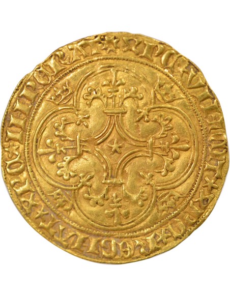 Charles VI 1er Emission 1 ecu d'or à la couronne Or 1385-1388 Montpellier