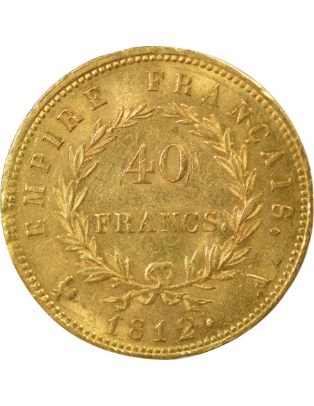 Roi d'Italie Empire 40 francs Or 1812 A - Paris