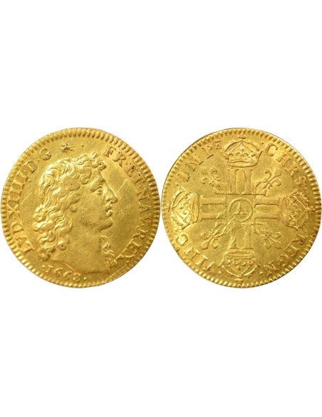 Louis XIV Aux Huit L 1 louis d'or Or 1668 A - Paris