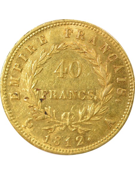 Roi d'Italie Empire 40 francs Or 1812 A - Paris