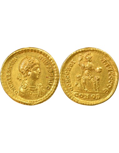 Rome Empire Valentinien II Concordia Assise 1 solidus Or 378-383 Constantinople
