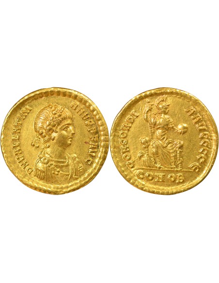 Rome Empire Valentinien II Concordia Assise 1 solidus Or 378-383 Constantinople