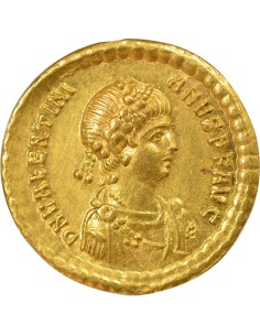 Rome Empire Valentinien II Concordia Assise 1 solidus Or 378-383 Constantinople 2