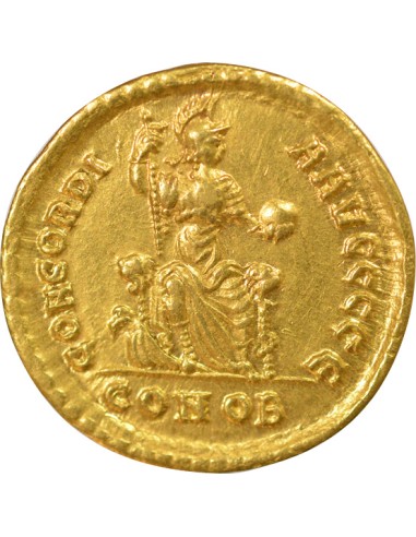 Rome Empire Valentinien II Concordia Assise 1 solidus Or 378-383 Constantinople