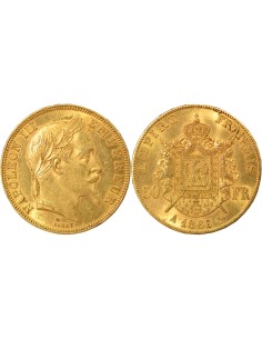 Napoléon III Tête Laurée 50 francs Or 1866 A - Paris