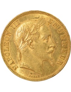 Napoléon III Tête Laurée 50 francs Or 1866 A - Paris 2