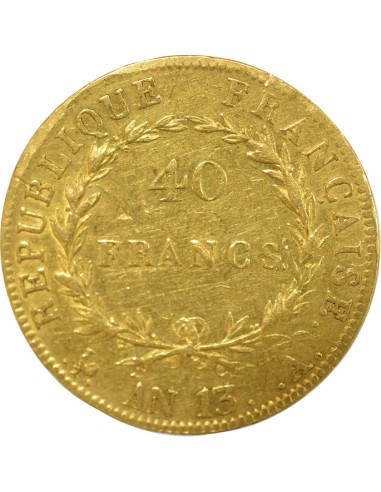Roi d'Italie Cal. Révolutionnaire 40 francs Or AN 13 A - Paris