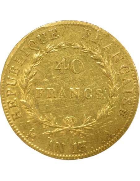 Roi d'Italie Cal. Révolutionnaire 40 francs Or AN 13 A - Paris