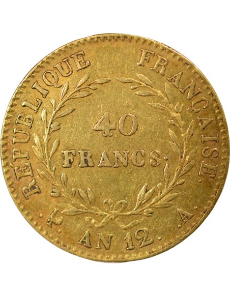 Roi d'Italie Consulat 40 francs Or An 12 A - Paris