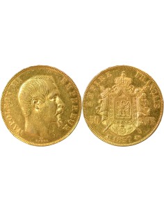 Napoléon III Tête nue 50 francs Or 1857 A - Paris
