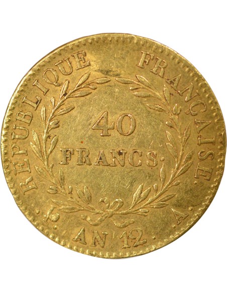 Roi d'Italie Consulat 40 francs Or An 12 A - Paris