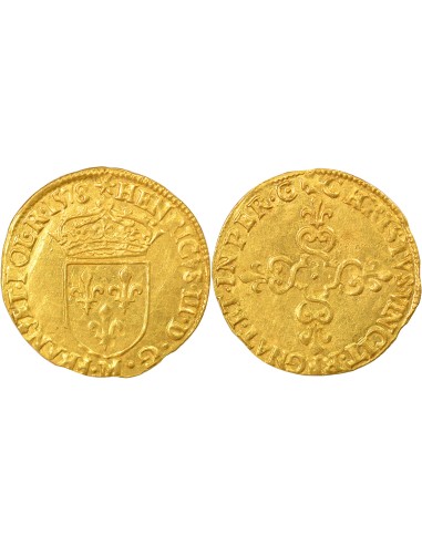 Henri III Au Soleil 1 ecu d'or Or 1578 M Toulouse