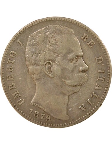Italie Umberto I d'Italie 5 lire Argent 1879 R Rome
