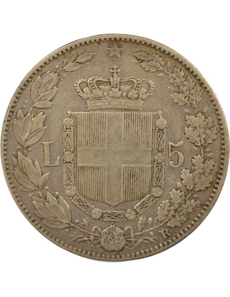 Italie Umberto I d'Italie 5 lire Argent 1879 R Rome