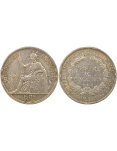 Indo-Chine Fr. Type 2 1 piastre Argent 1906 A - Paris