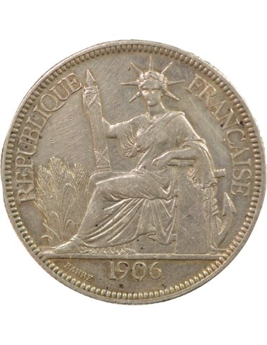 Indo-Chine Fr. Type 2 1 piastre Argent 1906 A - Paris