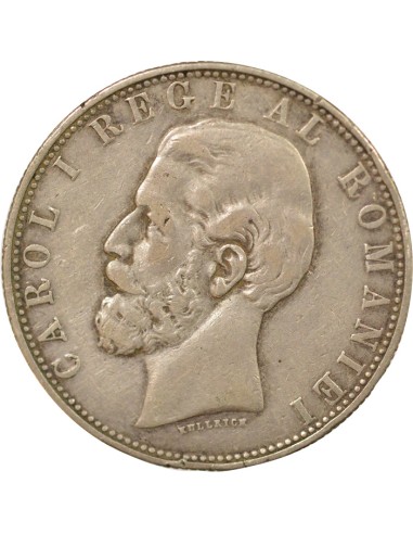 Roumanie Carol I 5 lei Argent 1881 B Bucarest