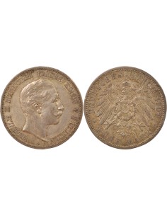 Prusse Guillaume II de Prusse 5 mark Argent 1907 A Berlin