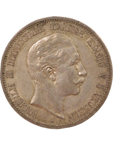 Prusse Guillaume II de Prusse 5 mark Argent 1907 A Berlin