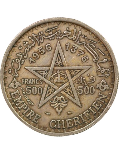 Maroc Mohammed V du Maroc 500 francs Argent 1956 A Paris