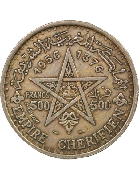 Maroc Mohammed V du Maroc 500 francs Argent 1956 A Paris