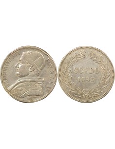 Etat Pontifical Pape Grégoire XVI Type 2 1 scudo Argent 1845 R Rome