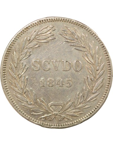 Etat Pontifical Pape Grégoire XVI Type 2 1 scudo Argent 1845 R Rome