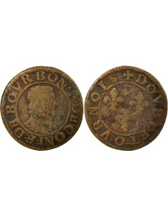 François de Bourbon-Conti 1 double tournois Cuivre 1605-1614