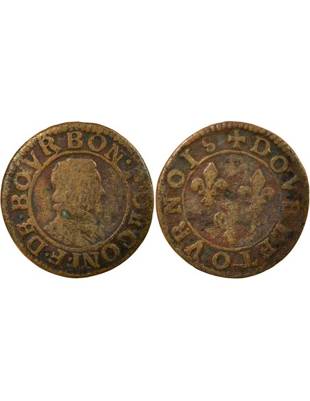François de Bourbon-Conti 1 double tournois Cuivre 1605-1614
