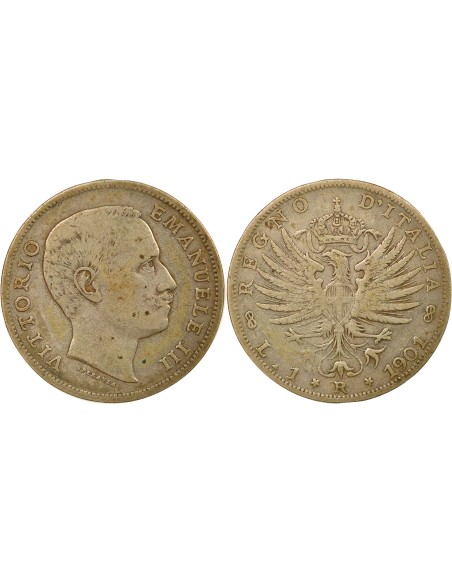 Italie Vittorio Emanuele III 1 lire Argent 1901 R Rome