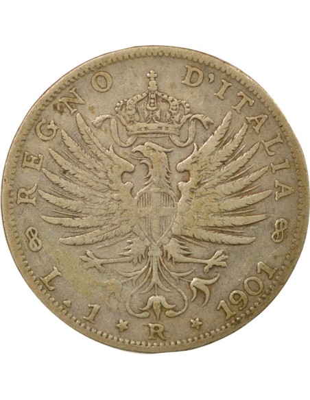 Italie Vittorio Emanuele III 1 lire Argent 1901 R Rome