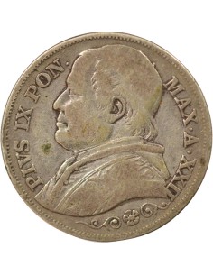 Etat Pontifical Pie IX 2 lire Argent 1867 R Rome 2