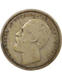 Suède Oscar II 1 krona Argent 1875 Stockholm 2